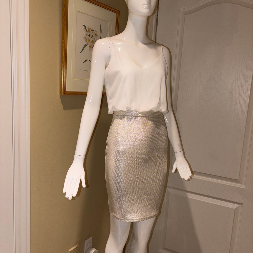 Honey White and Silver Dress
